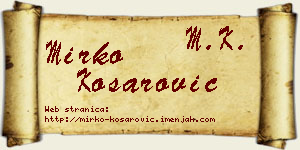 Mirko Košarović vizit kartica